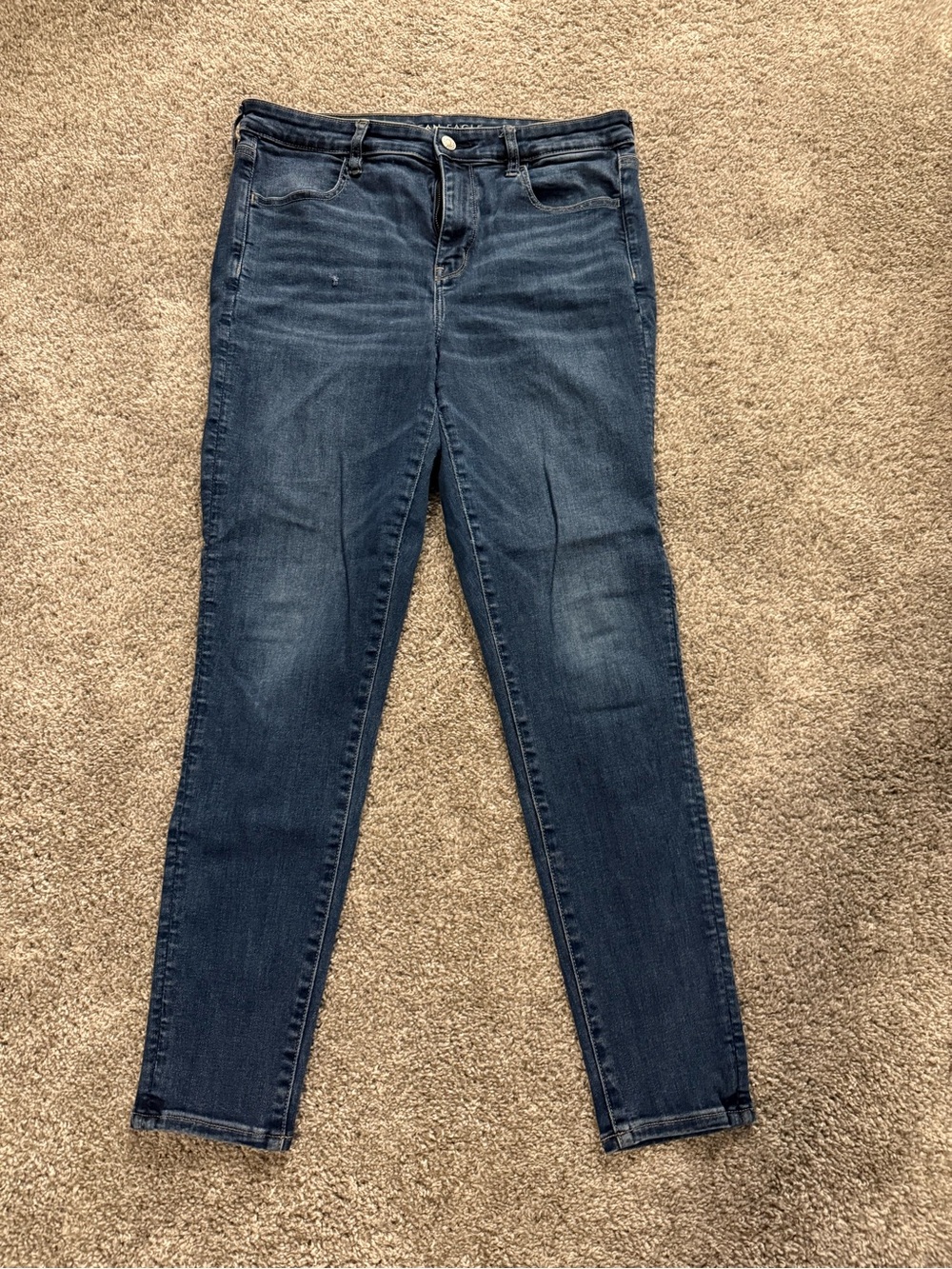American Eagle Outfitters Dark Blue Stretch Hi-Rise Jeggings